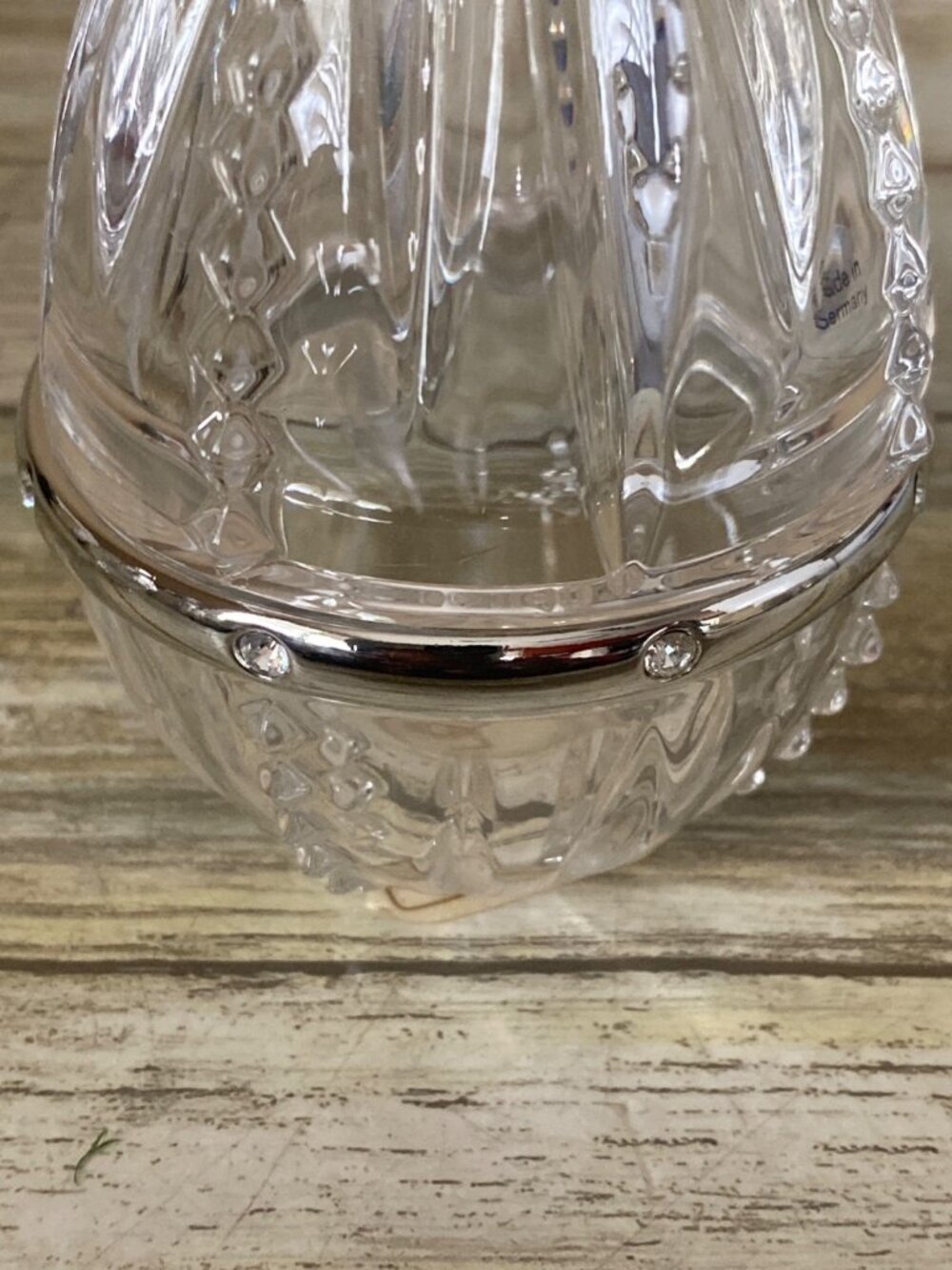 Lenox Crystal Egg Trinket Boxes Diamonds & Pearls Made in Germany Set of 2 - Picture 11 of 16